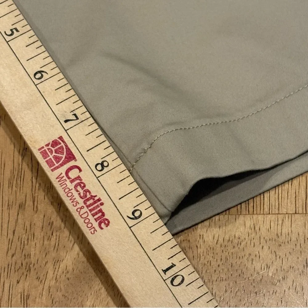 Banana Republic Aiden 9” Core Temp Stretch Tan Flat Front Shorts 36